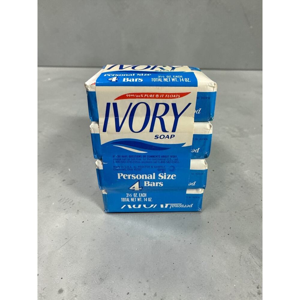Vintage Ivory Soap 4 Pack Personal Size 3.5oz Bars NOS Procter & Gamble